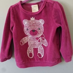 Velour sweatshirt with shiny bear